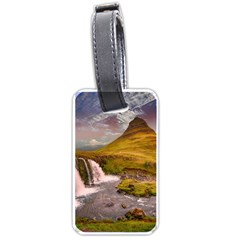 Nature Mountains Cliff Waterfall Luggage Tags (One Side) 