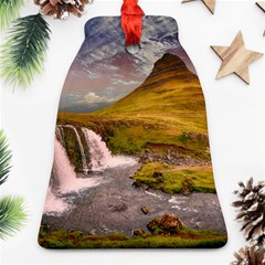 Nature Mountains Cliff Waterfall Bell Ornament (Two Sides)