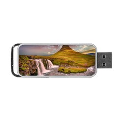 Nature Mountains Cliff Waterfall Portable USB Flash (One Side)