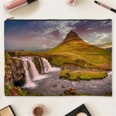 Nature Mountains Cliff Waterfall Cosmetic Bag (XXXL) 