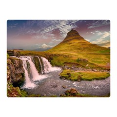 Nature Mountains Cliff Waterfall Double Sided Flano Blanket (Mini) 