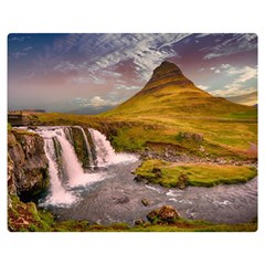 Nature Mountains Cliff Waterfall Double Sided Flano Blanket (Medium) 