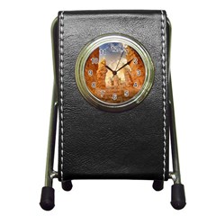 Canyon Desert Landscape Scenic Pen Holder Desk Clocks by Celenk