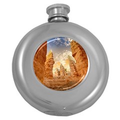 Canyon Desert Landscape Scenic Round Hip Flask (5 Oz) by Celenk