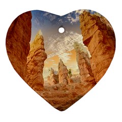 Canyon Desert Landscape Scenic Heart Ornament (two Sides) by Celenk