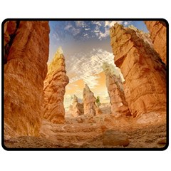 Canyon Desert Landscape Scenic Fleece Blanket (medium)  by Celenk