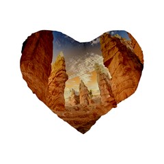 Canyon Desert Landscape Scenic Standard 16  Premium Heart Shape Cushions by Celenk