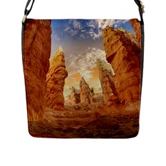 Canyon Desert Landscape Scenic Flap Messenger Bag (l)  by Celenk