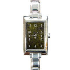 Green Background Texture Grunge Rectangle Italian Charm Watch by Celenk