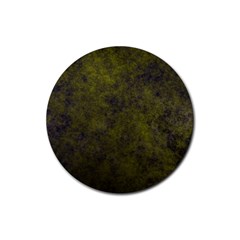 Green Background Texture Grunge Rubber Round Coaster (4 Pack)  by Celenk