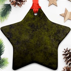 Green Background Texture Grunge Star Ornament (two Sides) by Celenk