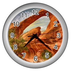 Canyon Desert Rock Scenic Nature Wall Clocks (silver)  by Celenk