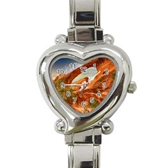 Canyon Desert Rock Scenic Nature Heart Italian Charm Watch by Celenk