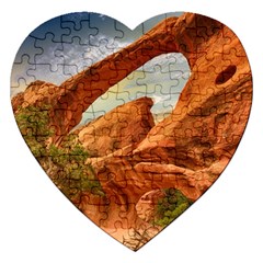 Canyon Desert Rock Scenic Nature Jigsaw Puzzle (heart) by Celenk