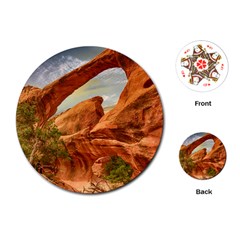 Canyon Desert Rock Scenic Nature Playing Cards (round)  by Celenk