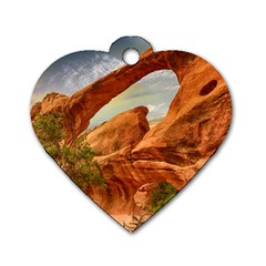 Canyon Desert Rock Scenic Nature Dog Tag Heart (two Sides) by Celenk