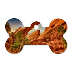 Canyon Desert Rock Scenic Nature Dog Tag Bone (two Sides) by Celenk