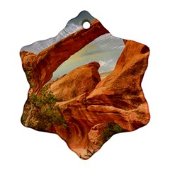 Canyon Desert Rock Scenic Nature Snowflake Ornament (two Sides) by Celenk