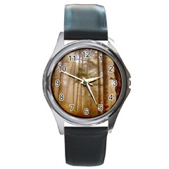 Forest Trees Wood Branc Round Metal Watch by Celenk