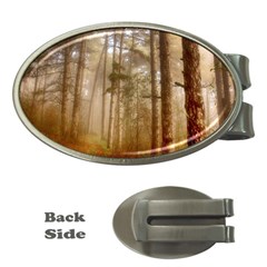 Forest Trees Wood Branc Money Clips (oval)  by Celenk