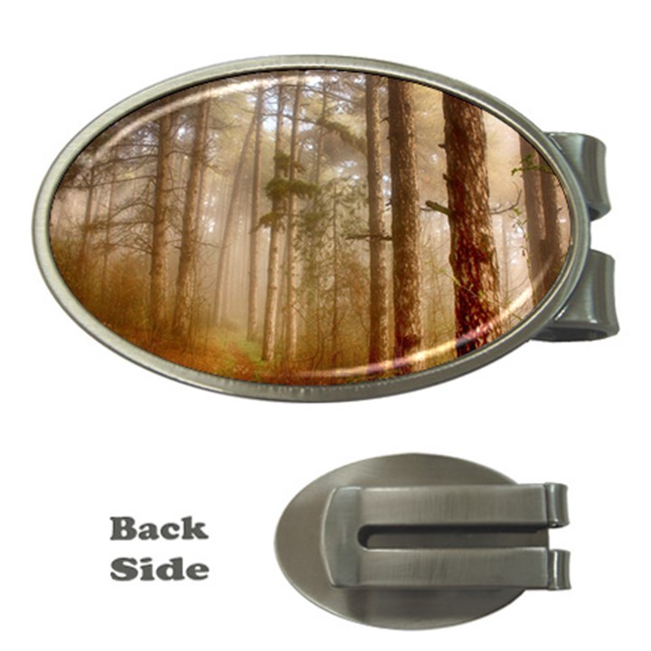 Forest Trees Wood Branc Money Clips (Oval) 