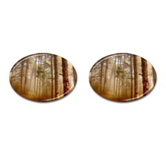 Forest Trees Wood Branc Cufflinks (oval) by Celenk