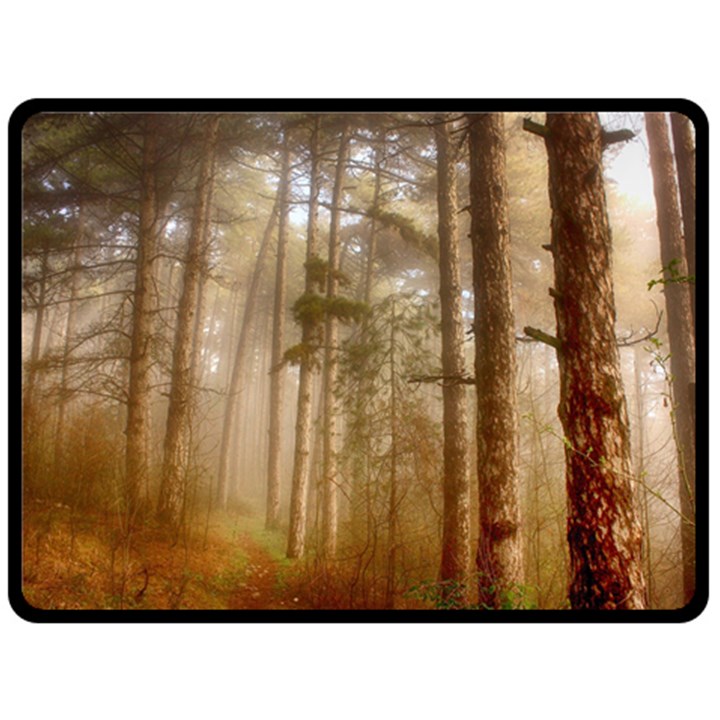 Forest Trees Wood Branc Fleece Blanket (Large) 