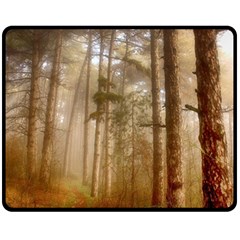 Forest Trees Wood Branc Fleece Blanket (medium)  by Celenk