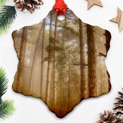 Forest Trees Wood Branc Ornament (snowflake) by Celenk