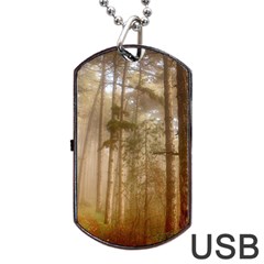 Forest Trees Wood Branc Dog Tag Usb Flash (one Side) by Celenk