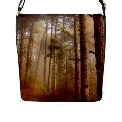 Forest Trees Wood Branc Flap Messenger Bag (l)  by Celenk