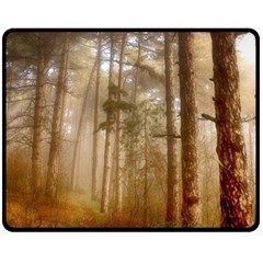 Forest Trees Wood Branc Double Sided Fleece Blanket (medium)  by Celenk