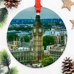 London England City Landmark Round Ornament (two Sides) by Celenk