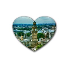 London England City Landmark Rubber Coaster (heart)  by Celenk