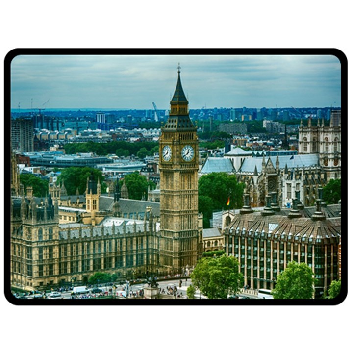 London England City Landmark Fleece Blanket (Large) 