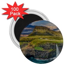 Coastline Waterfall Landscape 2 25  Magnets (100 Pack)  by Celenk