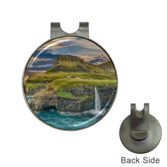 Coastline Waterfall Landscape Hat Clips With Golf Markers by Celenk