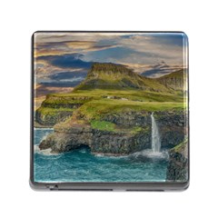 Coastline Waterfall Landscape Memory Card Reader (square) by Celenk