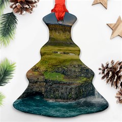 Coastline Waterfall Landscape Ornament (christmas Tree)  by Celenk