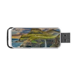 Coastline Waterfall Landscape Portable Usb Flash (two Sides) by Celenk