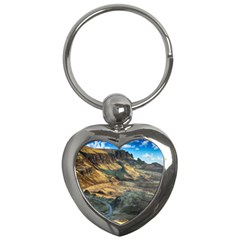 Nature Landscape Mountains Outdoor Key Chains (heart)  by Celenk