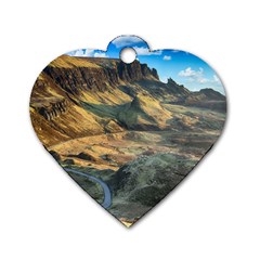 Nature Landscape Mountains Outdoor Dog Tag Heart (two Sides) by Celenk