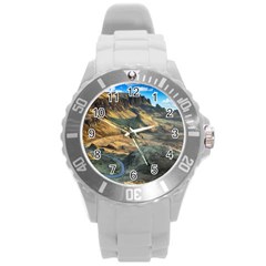 Nature Landscape Mountains Outdoor Round Plastic Sport Watch (l) by Celenk