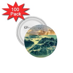 Coastline Sea Nature Sky Landscape 1 75  Buttons (100 Pack)  by Celenk