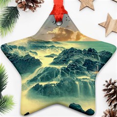 Coastline Sea Nature Sky Landscape Star Ornament (two Sides) by Celenk