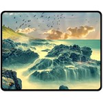 Coastline Sea Nature Sky Landscape Fleece Blanket (Medium)  60 x50  Blanket Front