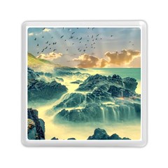 Coastline Sea Nature Sky Landscape Memory Card Reader (square)  by Celenk