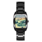 Coastline Sea Nature Sky Landscape Stainless Steel Barrel Watch Front