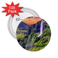 Waterfall Landscape Nature Scenic 2 25  Buttons (100 Pack)  by Celenk