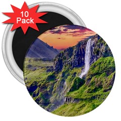 Waterfall Landscape Nature Scenic 3  Magnets (10 Pack)  by Celenk